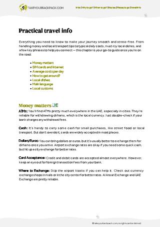 example page 5 from our offline Travel Guide for United Arab Emirates